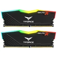 Team T-Force Delta 32GB Kit (2 x 16GB), DDR4, 3200 CL16 RGB Memory Kit - Black - TF3D432G3200HC16FDC01